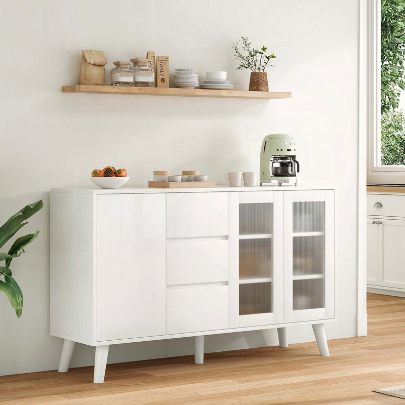 Farmhouse Buffet Cabinet with Pop-Up Doors