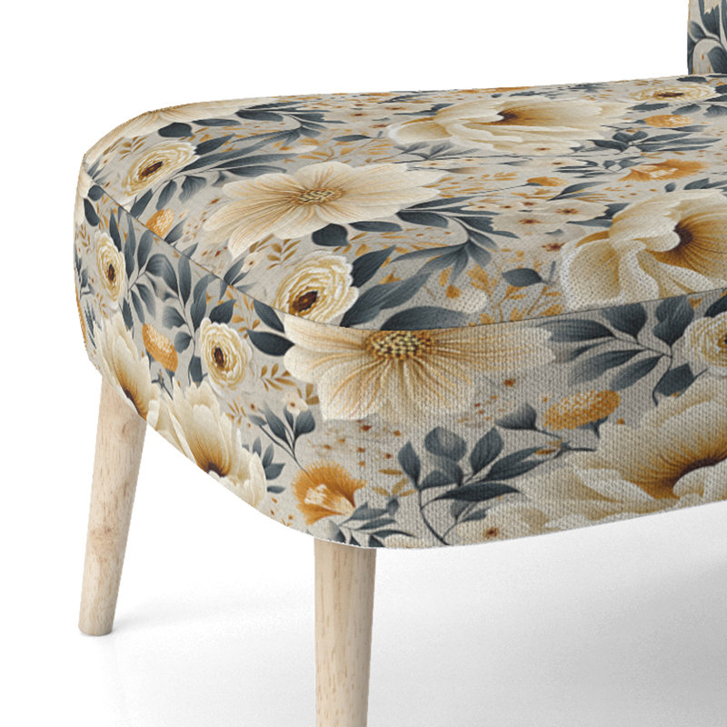 Chaise d'appoint rembourrée bohémienne et éclectique Neutre