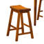 2 pièces de tabourets de 29 pouces, finition en bois de chêne massif, siège en forme de selle, pour un bar décontracté et décontracté, 2 pièces, bois, assise silencieuse-125550916