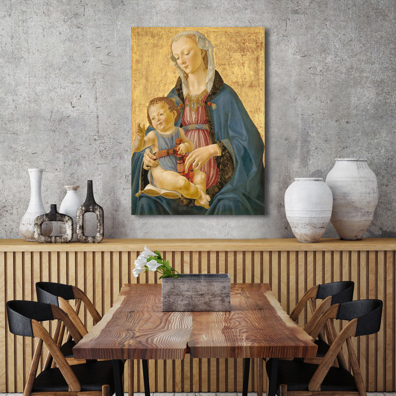 3AA6320 Madonna And Child by Domenico Ghirlandaio - Wrapped Canvas Print, 100cm H x 70cm W x 4cm D