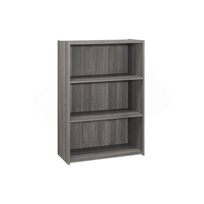 Bookshelf, Bookcase, 4 Tier, 36"H, Office, Bedroom, Grey Laminate, Transitional