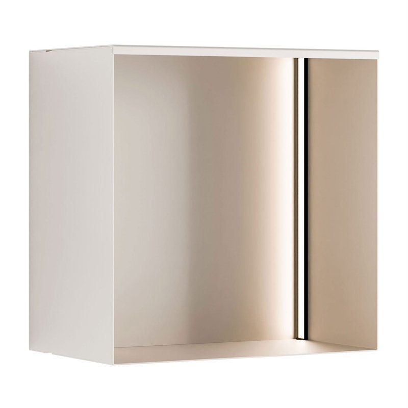 Square Metal Cube Shelf, Cashmere / Cashmere with LED