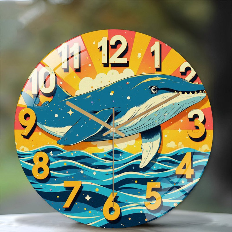 Horloge murale Whale Ocean