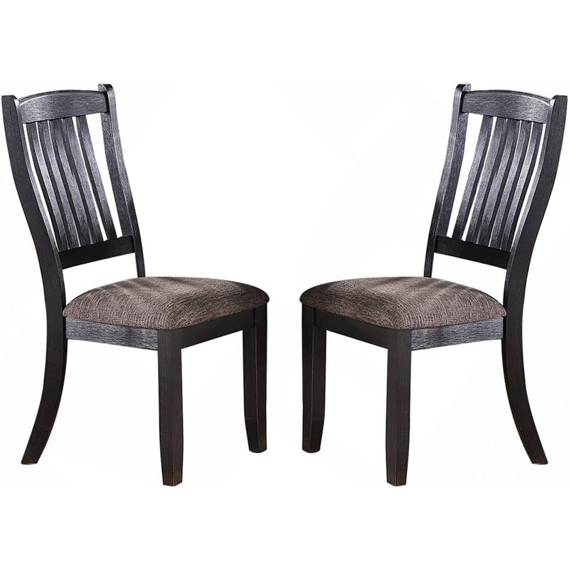 Ensemble de 2 sièges rembourrés en tissu Dark Coffee