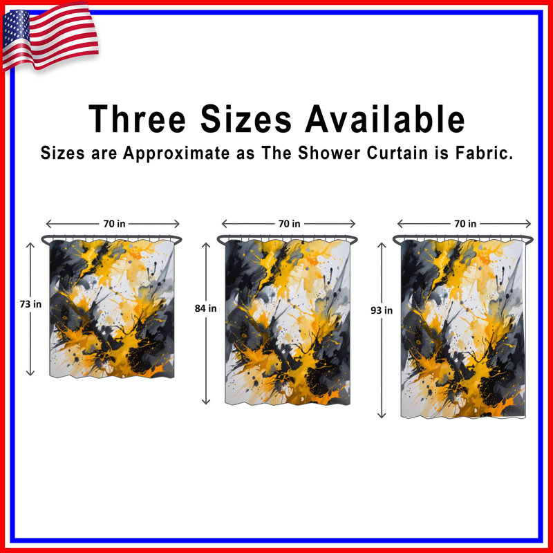 Rideau de douche Abstract Splatter, L 70 po x H 72 po