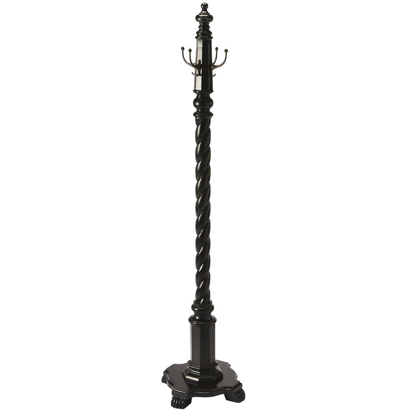 Shelissa Freestanding 8 - Hook Coat Rack, Black Licorice