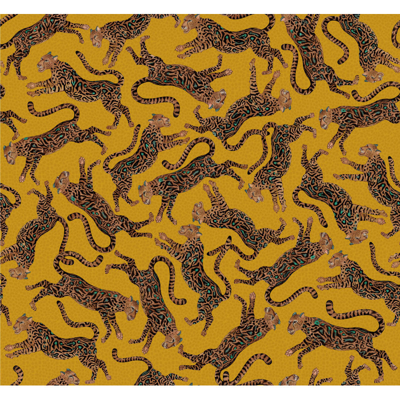 Ardmore 'Cheetah Kings' Velvet Fabric, Gold