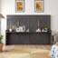 Lit escamotable double avec bureau intégré, charge USB et lumières DEL - Lit mural peu encombrant pour les petites pièces, les bureaux à domicile et les espaces invités-2093683058-2093683059