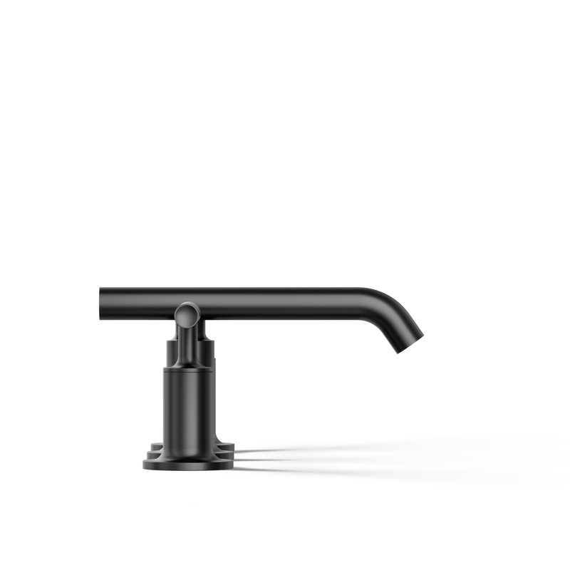Purist Widespread Bathroom Faucet with Drain Assembly, Matte Black