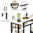 Bar Table Set For 2 With 4 Storage Shelves, 47" Industrial Breakfast Table And 2 Upholstered Counter Stools With Backrest & Footrest, Space Saving 3-Piece Dining Set Of 2 For Kitchen, Living Room, Studio, Pub-963607532
