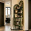 Armoire de coin en bois massif vert