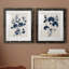 Bleu marine et feuilles de lin II - ensemble de 2 reproductions d'art sur papier encadré-1462973659-1462973635