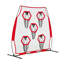 Filet d'entraînement de lancer de football américain 1,83 m x 1,83 m avec 5 poches cibles, filet d'entraînement en polyester rouge avec sac de transport et sangles