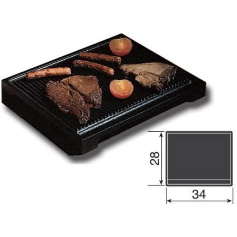 ILVE Cast Iron Steak Pan Flat Griddle, 1" H x 13" W x 11" D