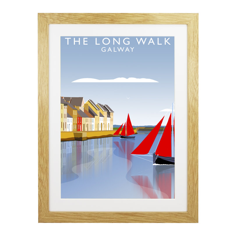 Long Walk by Richard O'Neil - Print, 43.5 cm H x 33.5 cm W x 2.2 cm D, Oak Wood Frame