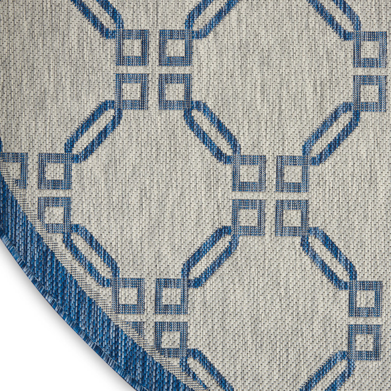 Quinata Geometric Indoor / Outdoor Rug, Round 7'10"