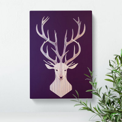 Bust Of A Stag No.2 - Wrapped Canvas Print