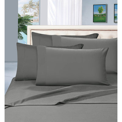 Ensemble de draps soyeux en microfibre avec drap-housse et taies d'oreiller