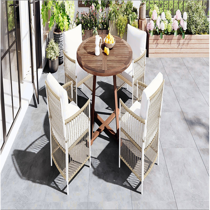 Ensemble de table de salle à manger extensible en bois 5 pièces pour table de jardin 12 po TopMAX