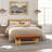 Upholstered Button Tufted Bench with Solid Wood Legs-63227251