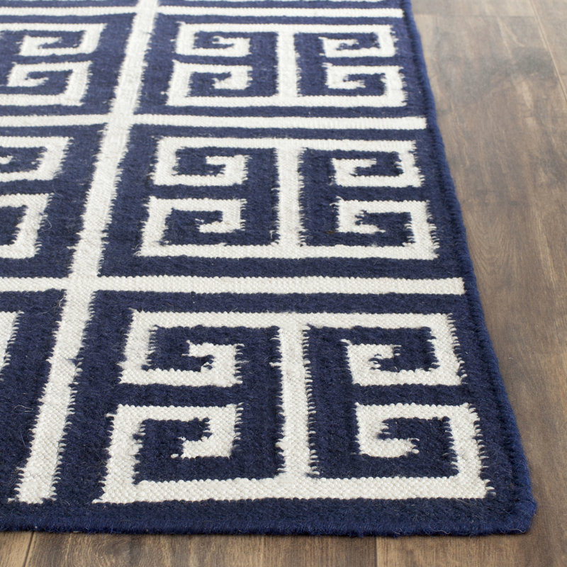 Feliciano Geometric Wool Hand Woven Area Rug, Rectangle 183 x 274 cm