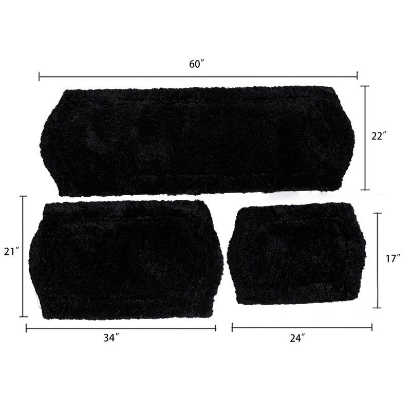 Ensemble de tapis pour salle de bain 3 pièces Chesapeake Paradise, Noir
