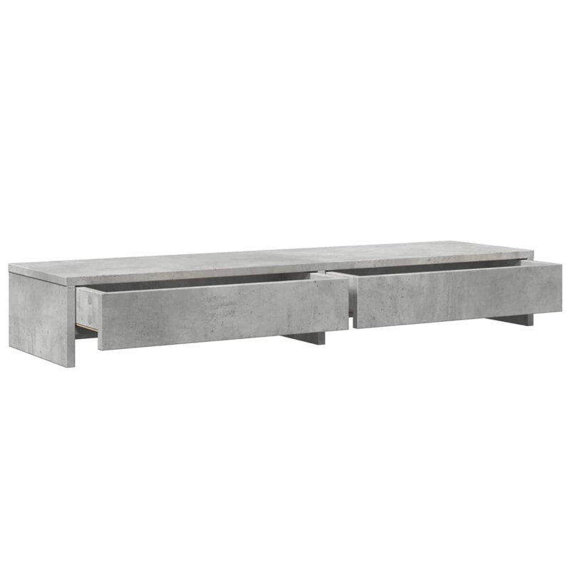Barra Manufactured Wood Monitor Stand, 15cm H x 100cm W x 27cm D, Concrete Grey