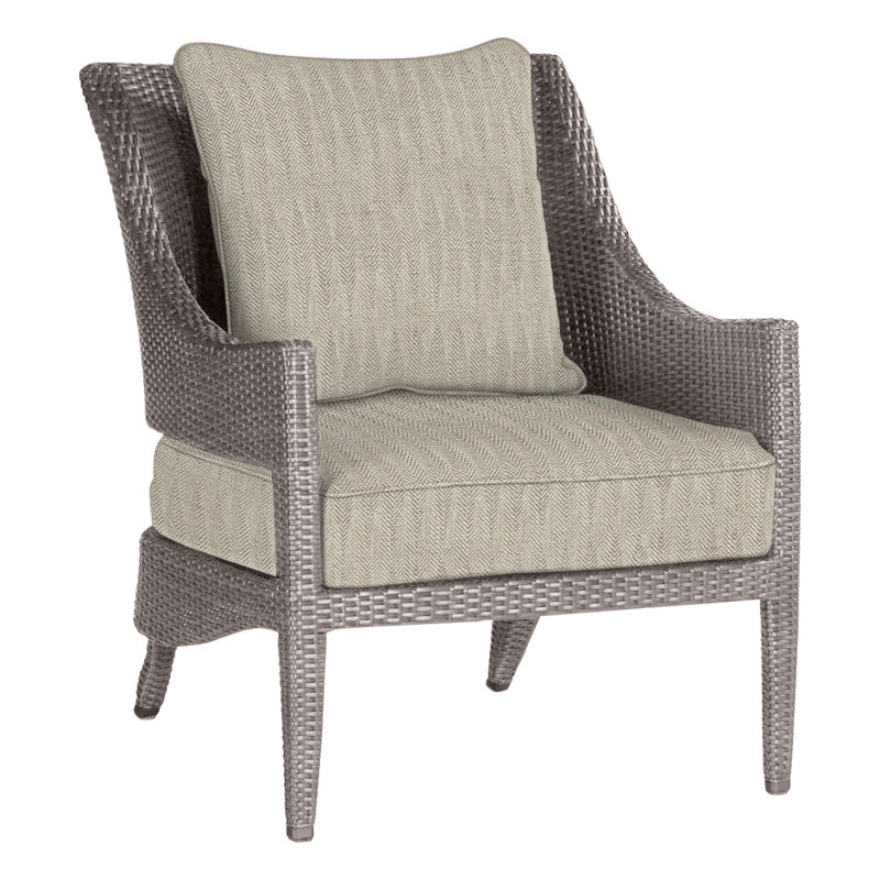 Athena Patio Lounge Chair with Cushions, Welt, Oyster, Herringbone Sand
