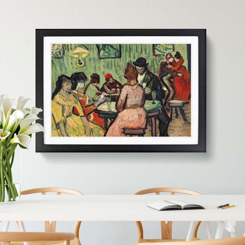 The Brothel by Vincent Van Gogh - Picture Frame Graphic Art, Black Framed, 65cm H x 90cm W x 2cm D