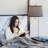 Madison 56 in. Modern LED Bedside Table Lamp with Fabric Drum Shade and Built-In USB Port