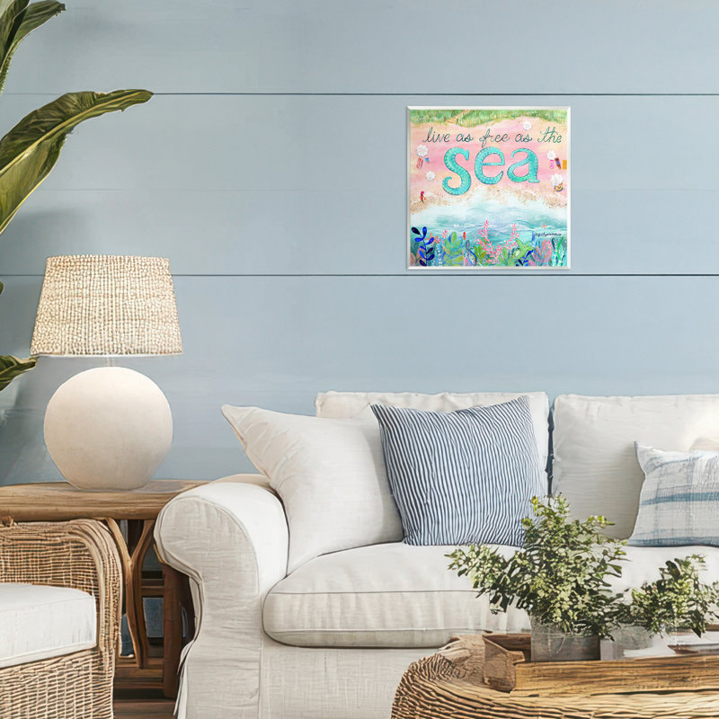 Plaque murale «Live Free As The Sea», design par Glad You Here Co.