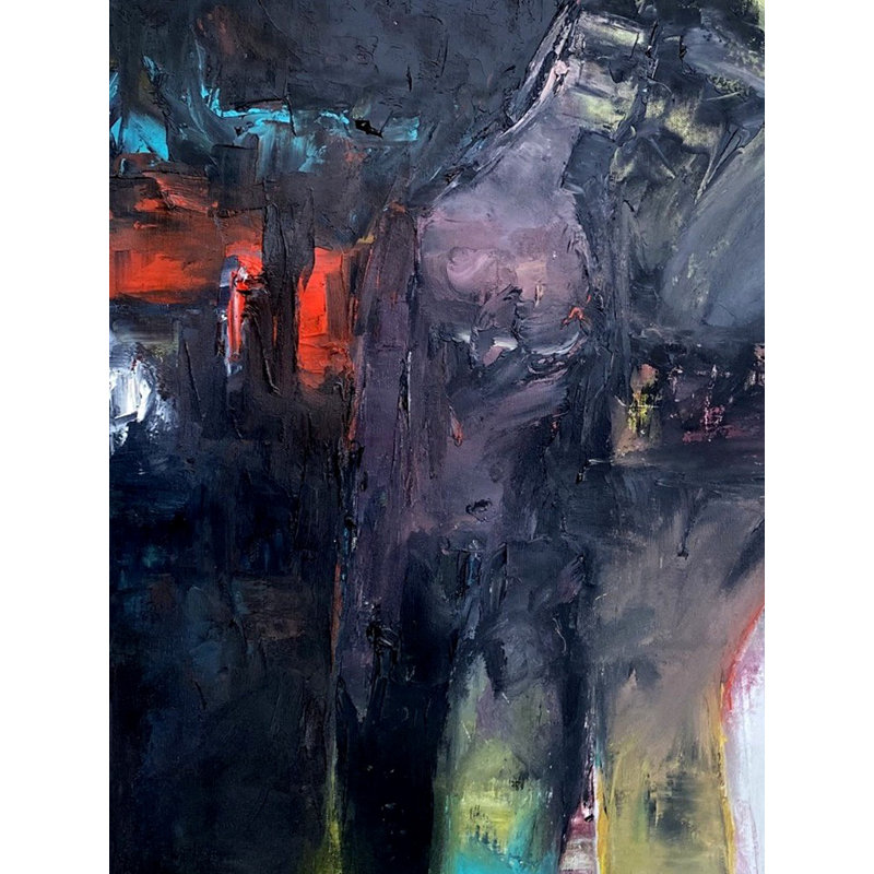 Homme seul | Peinture à l'huile sur toile pour décoration murale | Par Aditya Dev