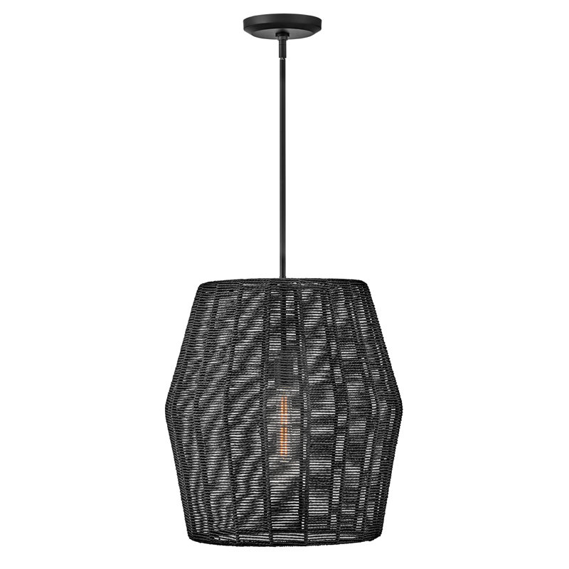 Grand luminaire suspendu Ariza, Noir, Noir