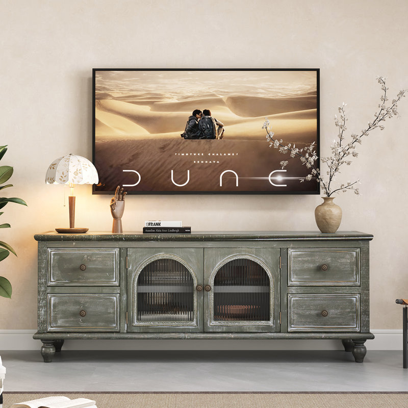 Meuble télé 60 po Farmhouse, Noir et gris