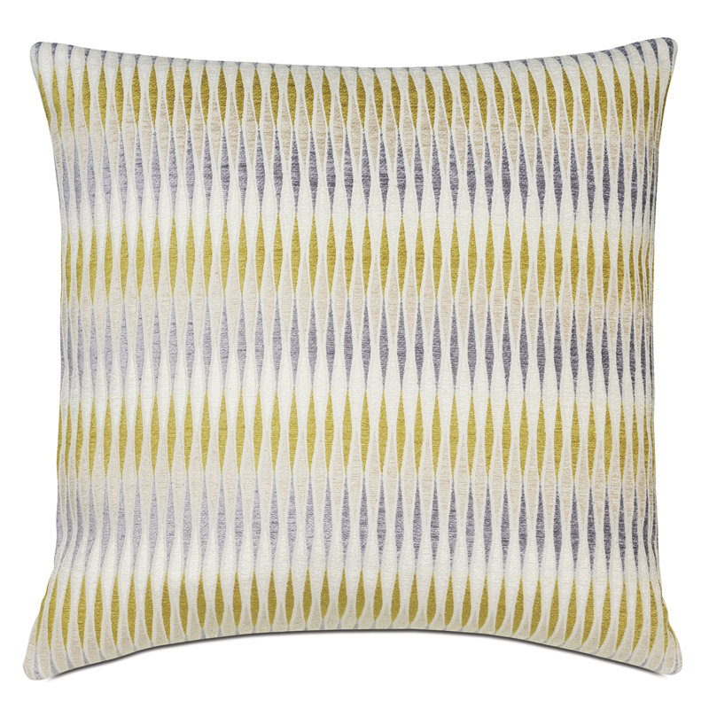 Boutique Striped Reversible Throw Pillow, Yellow/Gray/Beige