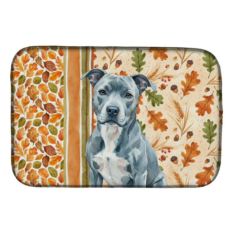 Tapis de séchage bleu American Staffordshire Terrier Heirloom, Bleu