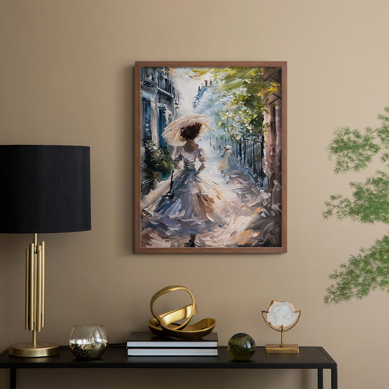 «WOMEN-VII», reproduction d'art encadrée - Prêt à accrocher, H 20 po x l 8 po, Noyer