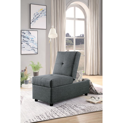 Chaise convertible de 20,68 po de largeur avec siège et rangement, coussin texturé, base en bois