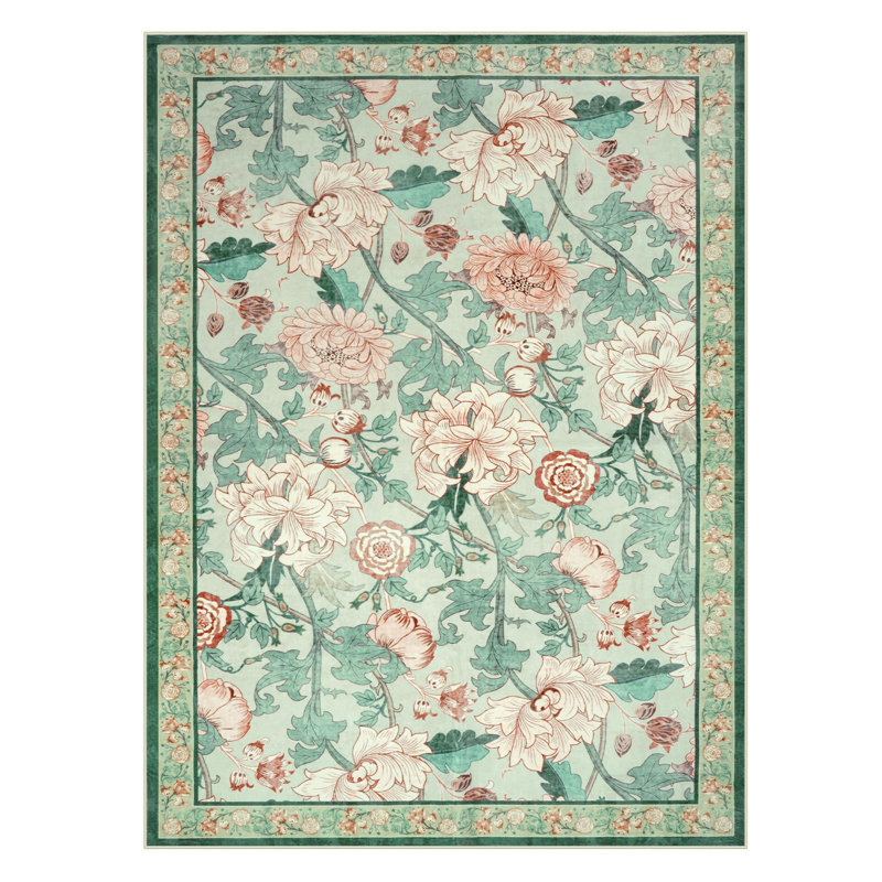Tapis antidérapant à motif floral Kaldi, Rectangle 5 pi x 7 pi