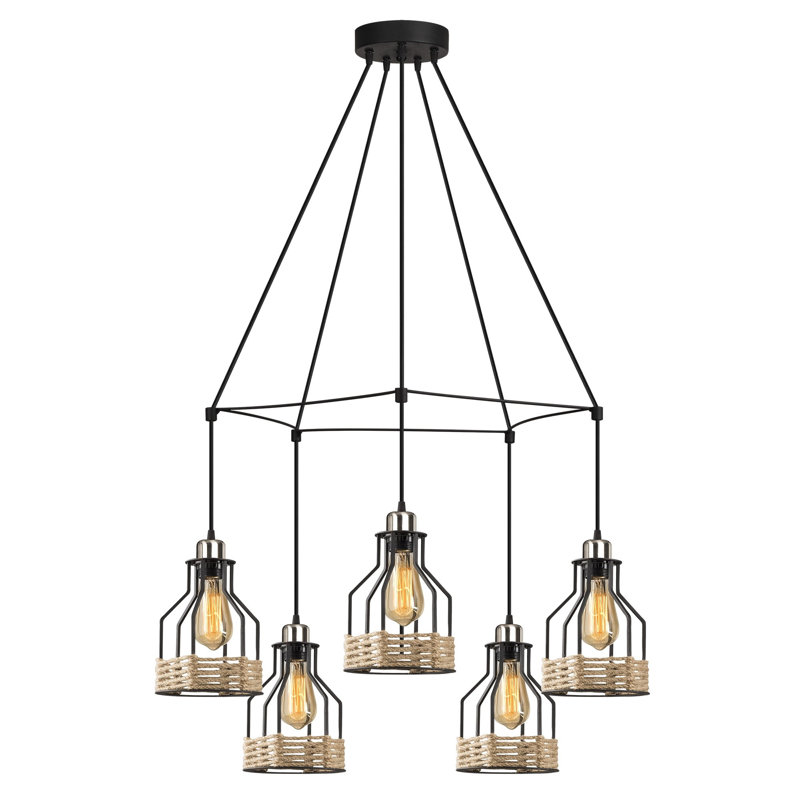 Luminaire suspendu géométrique à 5 lumières Hendley