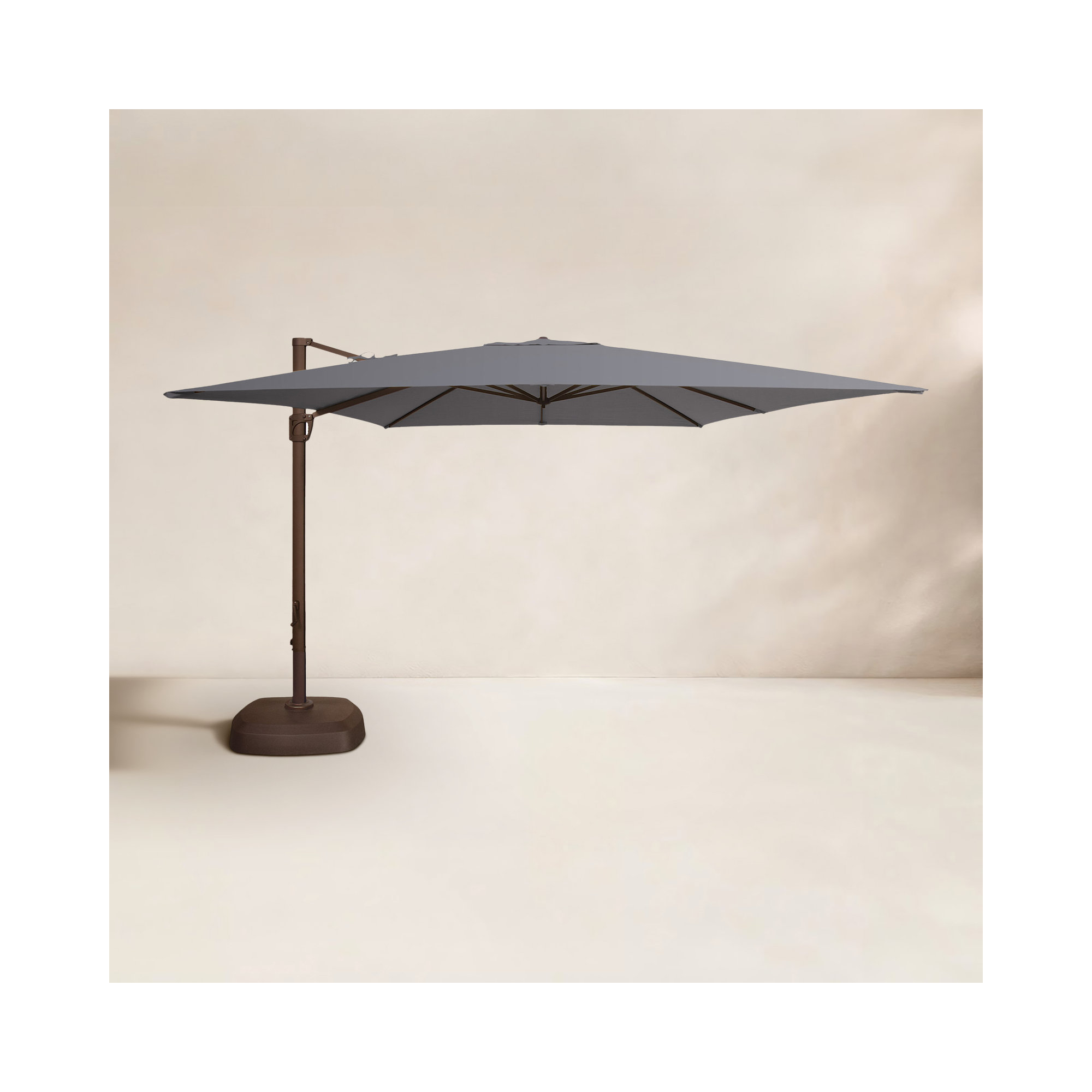 Darel 120'' Cantilever Outdoor Umbrella, Sunbrella / Charcoal, Bronze