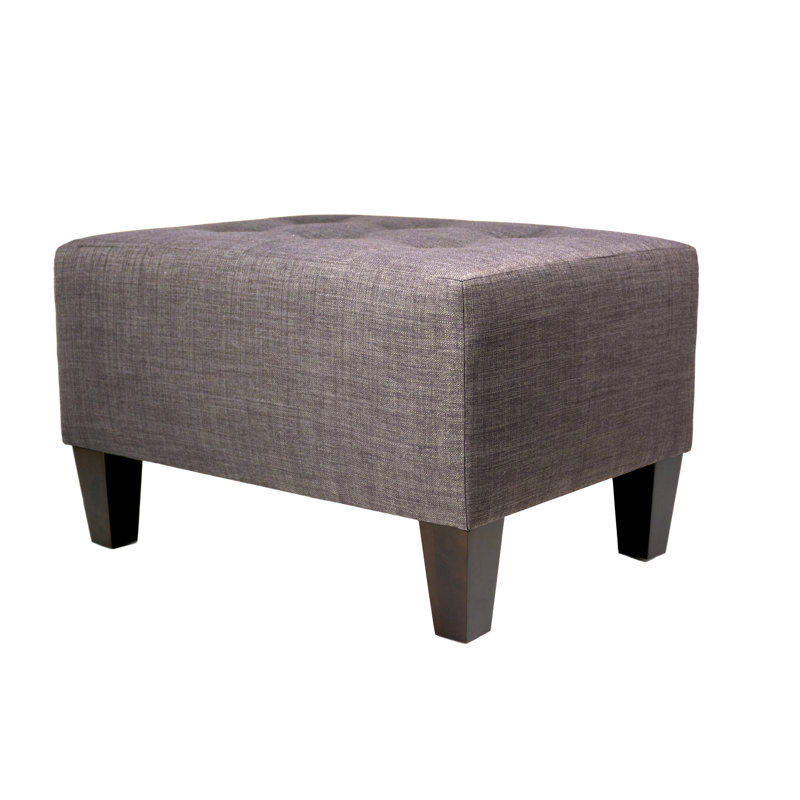 Aubriella Upholstered Ottoman, Charcoal, Gray-Red