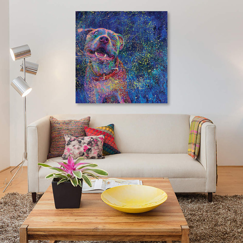 «Blue Chakra» par Iris Scott, impression sur toile tendue, H 12 po x l 12 po x P 0,75 po, Pas de tapis, Toile tendue
