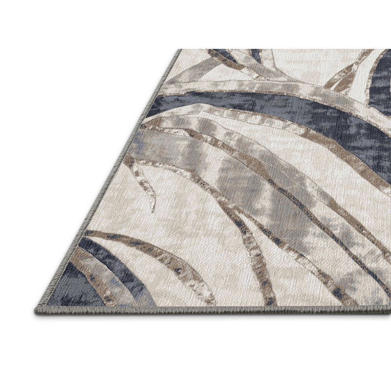 Machine Washable Gray Area Rug, Rectangle 7' x 10'