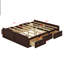 Structure de lit plateforme en bois avec 6 tiroirs-1230187522