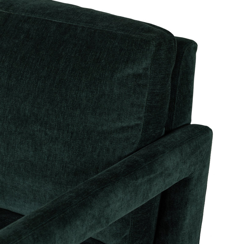 Olson Swivel Armchair, Emerald Worn Velvet