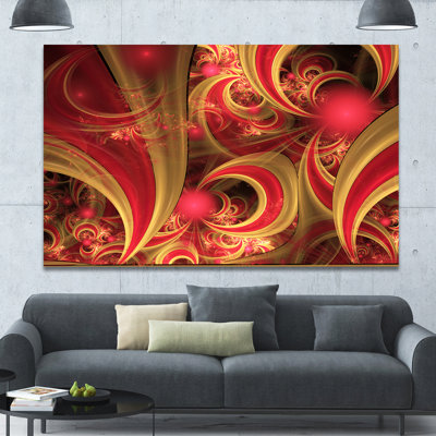 « rose symétrique fractal pattern », impression sur toile tendue
