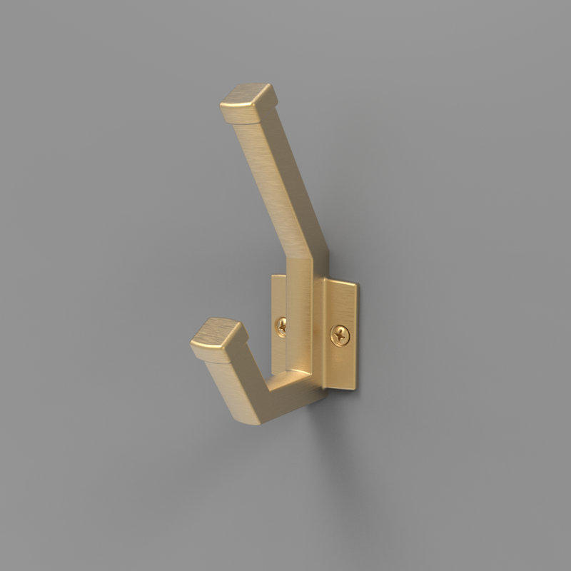 Coventry Collection Hook 1 Inch Center to Center, Brushed Golden Brass