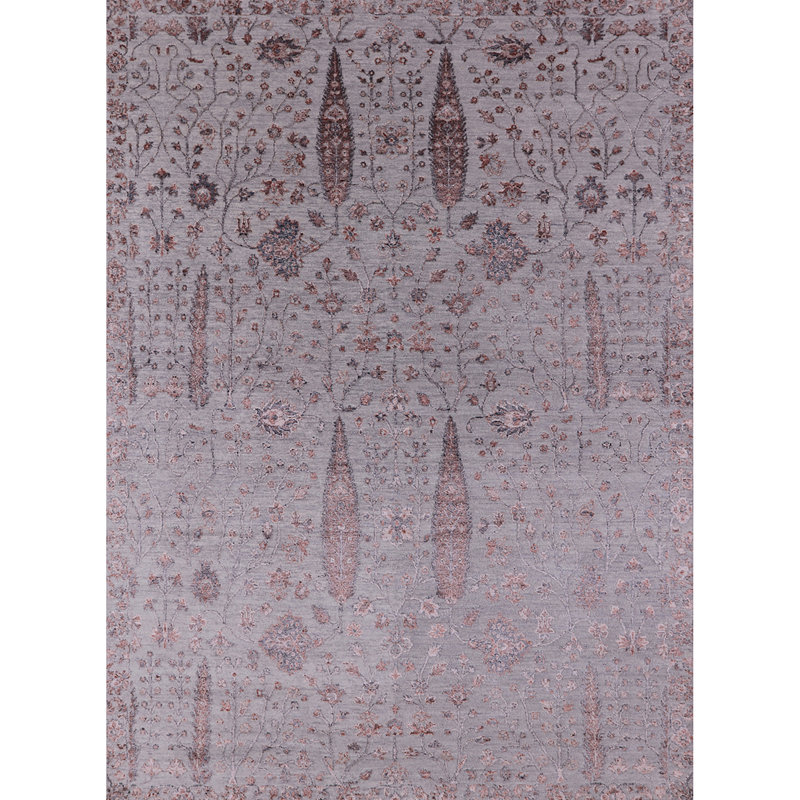 Tapis oriental brun / mauve Halbur, Rond 7 pi