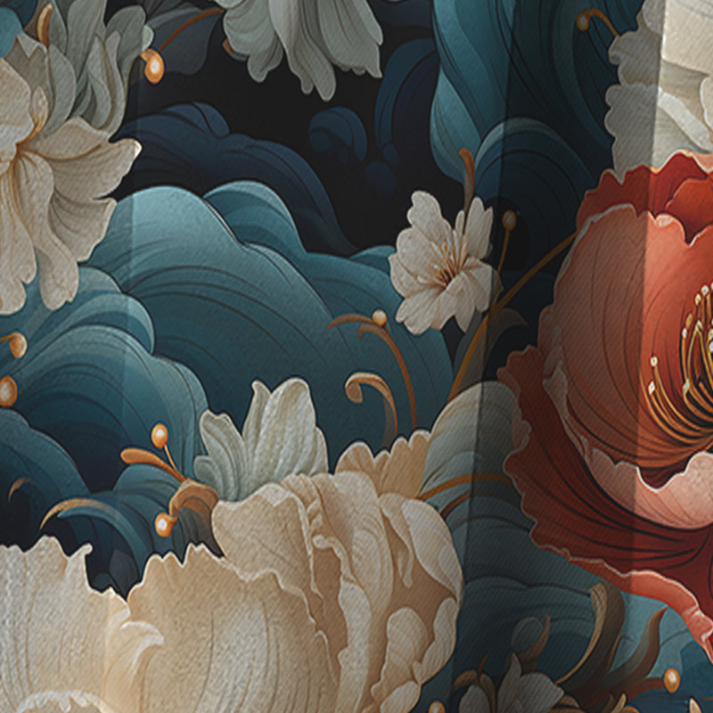 Kimono Whispers IV - Rideau abstrait - Rideau abstrait occultant - 1 panneau, L 52 po x L 84 po